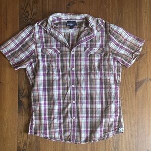 Daniel Cremieux Purple Plaid Casual Button Down Shirt Slim Fit